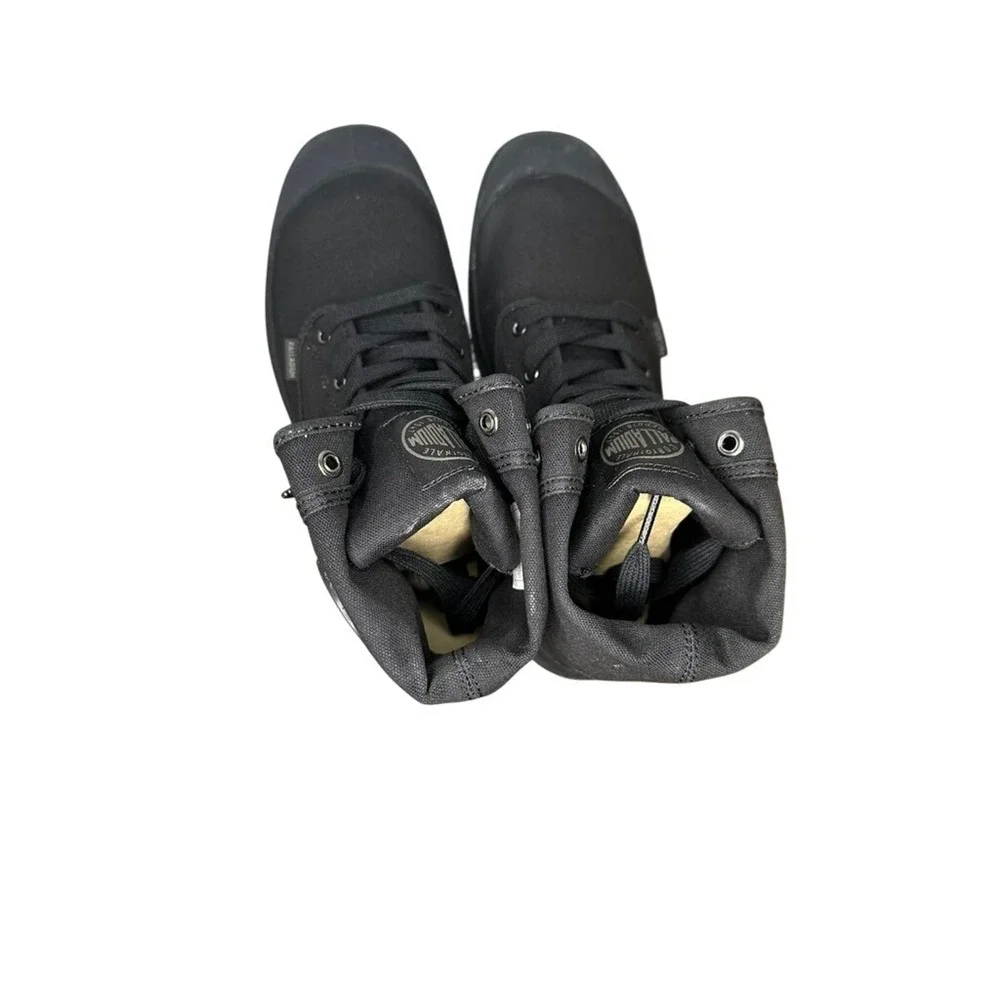 Palladium Baggy Mens Black Canvas Boots Lace Up Casual Ankle Shoes Size 10‎